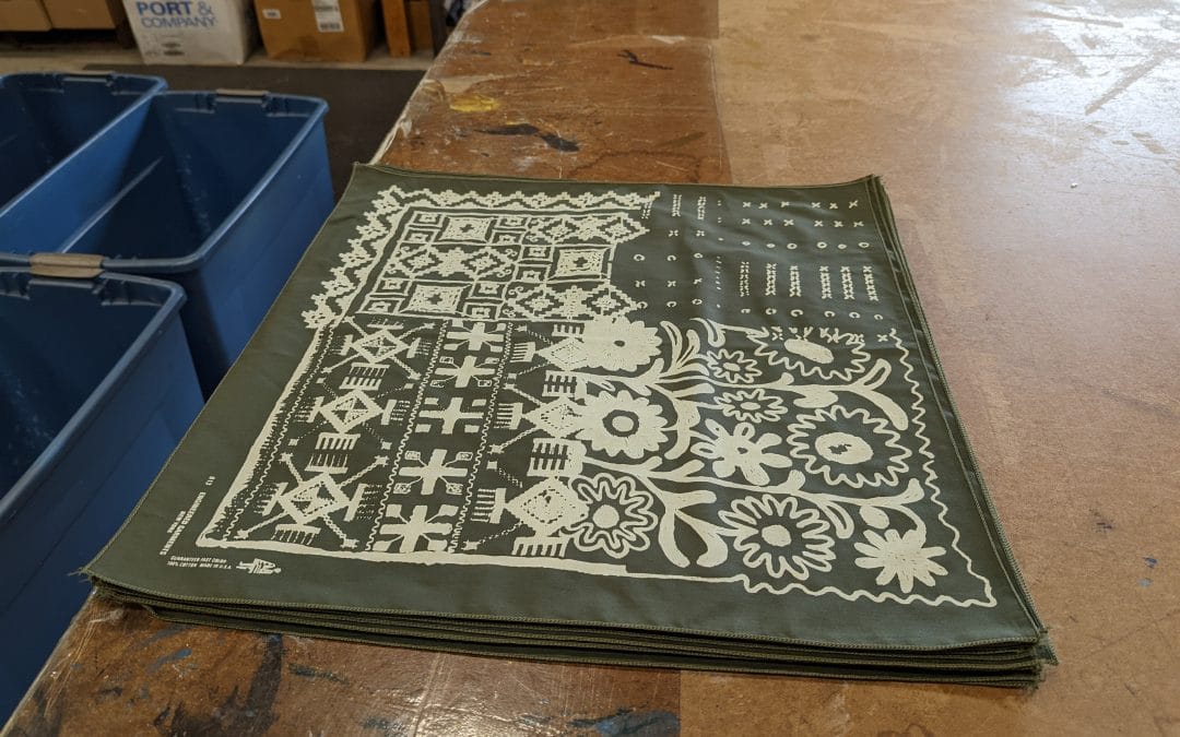 Discharge Printing Of Bandanas